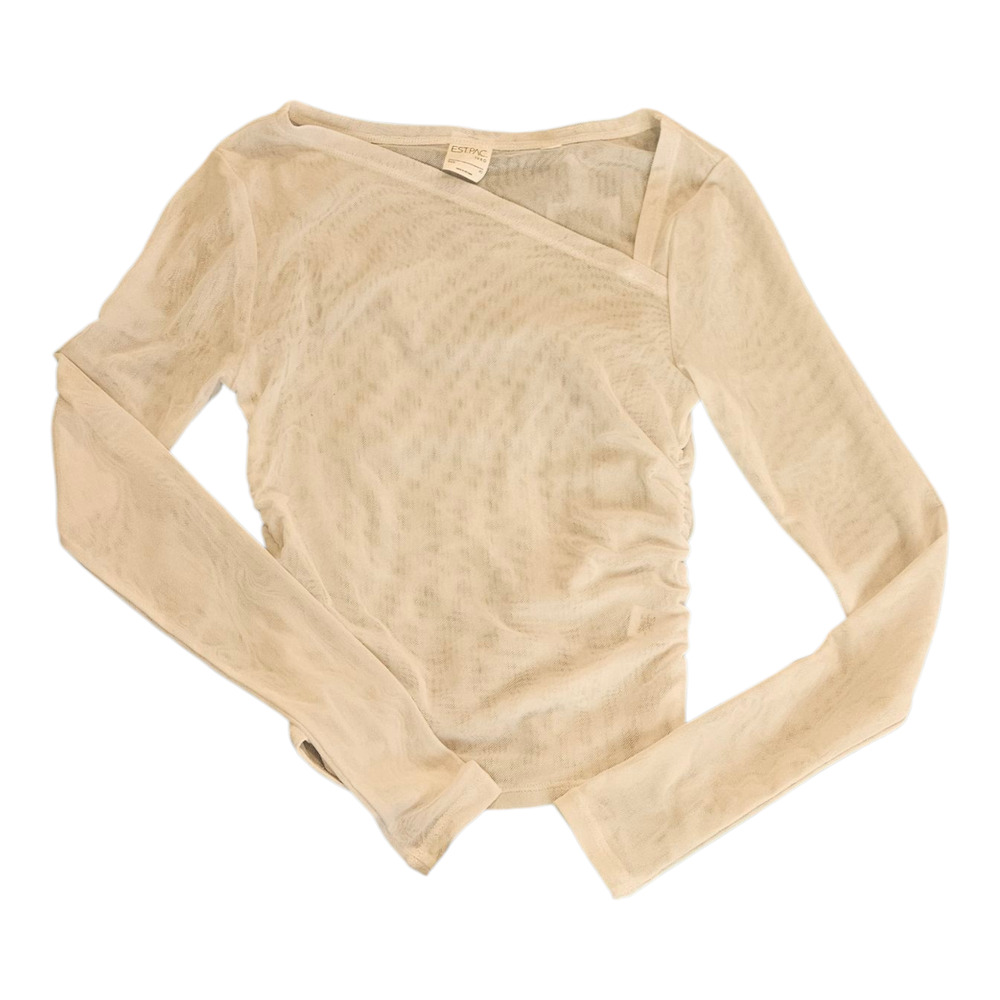 Est. PAC 1980 XS White Sheer Long Sleeve Shirt